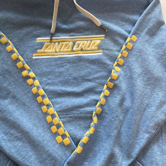 SANTA CRUZ skater sweatshirt size small. Light blue with yellow check. ECU - Picture 14 of 16